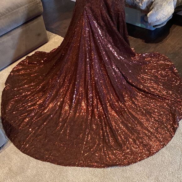 Women’s Gorgeous Fully Sequined Prom Party Dress Mermaid Fit & Train Size 4 NWT - Picture 8 of 11